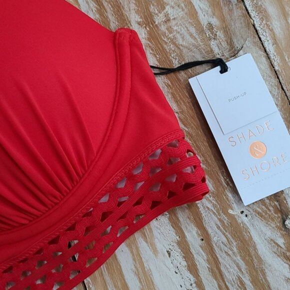 Nwt Shade & Shore push-up halter bikini top 34D - Picture 3 of 3